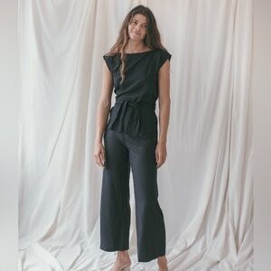 Ozma Silk Matador Black Jumpsuit Jumper Romper Size small